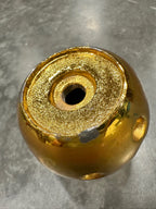 Cast Brass Lamp Column Element with Hand-Chased Gadrooned Cup over a Punched Sphere, Threaded Through for Rod Assembly, c. 1870–1920
