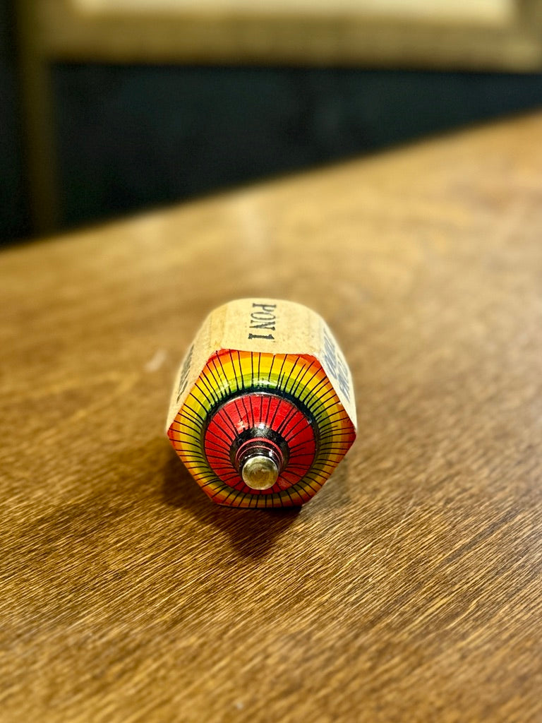 Wooden Spinning Top c.1930–1950 | Hand-Painted European Folk Toy