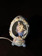 1940s Madonna and Child Ceramic Cherub Devotional Nightlight Lamp