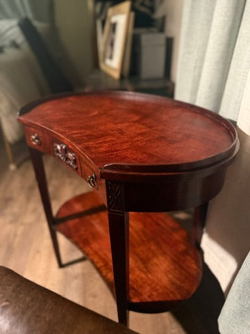 Mid-Century Mersman Demilune Side Table (c. 1938–1950s) | Cherry Wood Half-Moon Table | Hinchman Collective