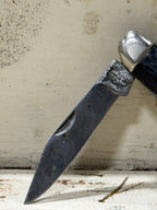 Jowika Two-Blade Pocket Knife, Republic of Ireland, Bird Trademark, Black Jigged Scales, c. 1960s–1970s