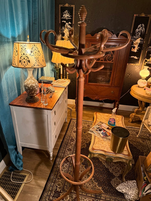 Antique Thonet-Style Bentwood Hall Tree Coat Rack, c. 1920s–1940s