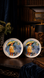 1980 Paul Durand “Christiane et Fifi” Limoges-Turgot Porcelain Collector Plates, Pair