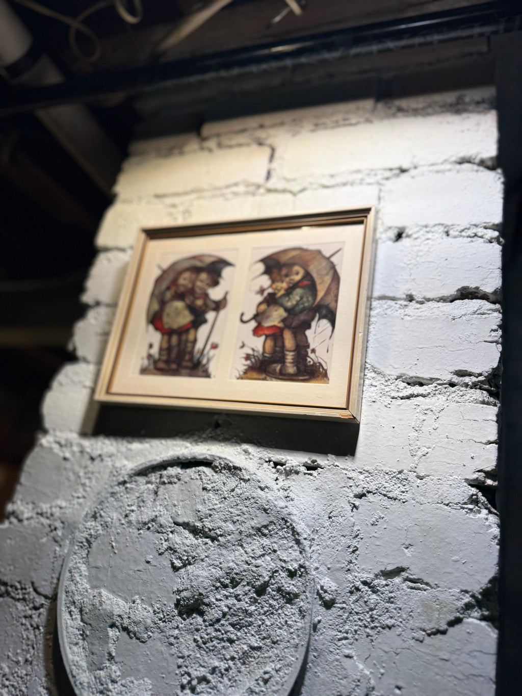 Berta Hummel Children Under Umbrella Prints (1931 & 1936) | Antique German Illustration Pair