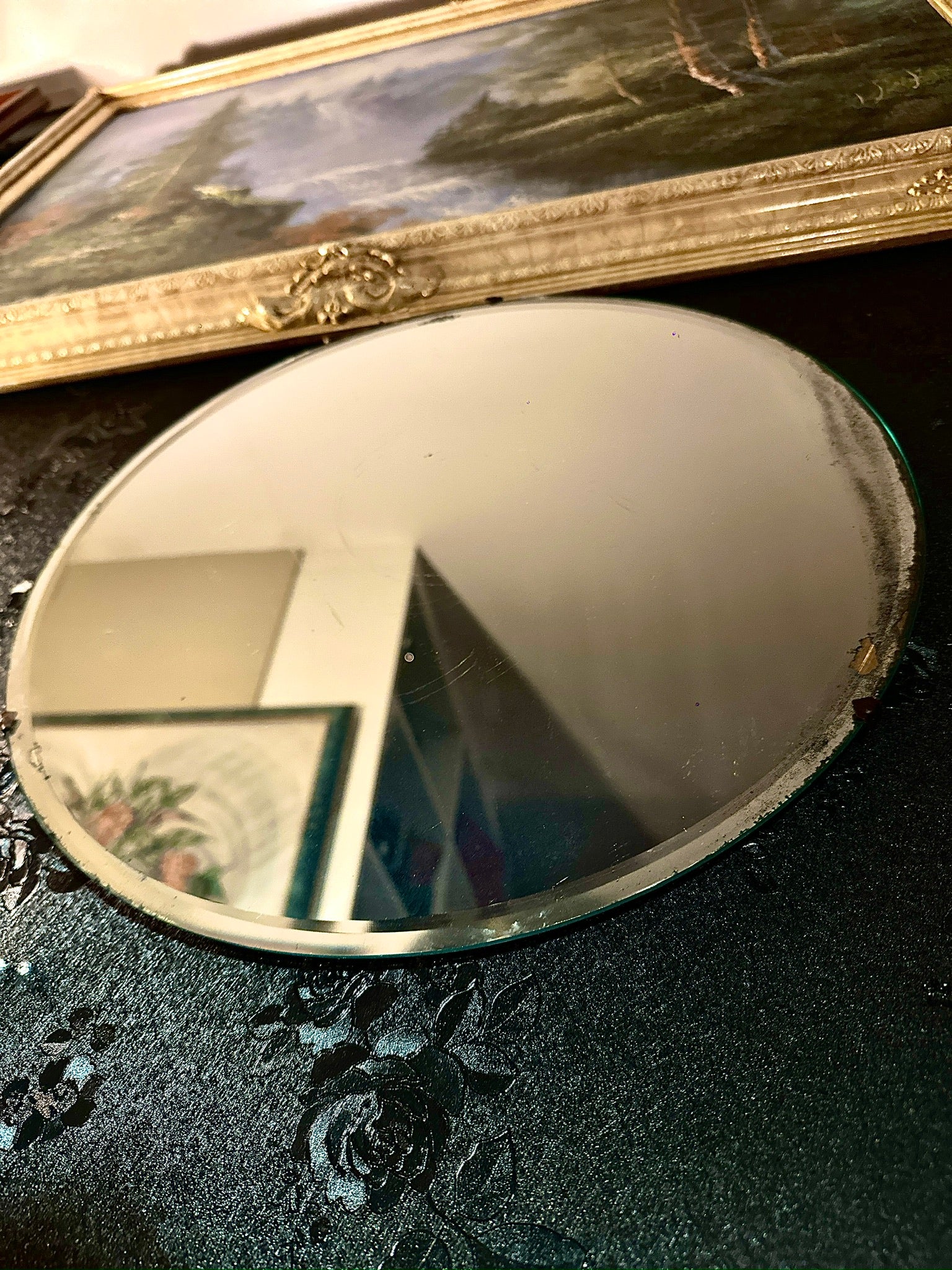 Antique Oval Wall Mirror, c. 1890–1910