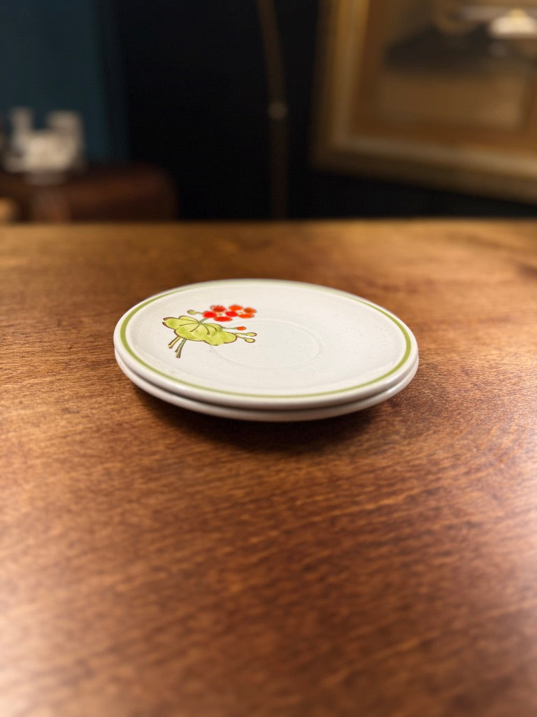 Metlox Poppy Trail Saucer c.1950–1965 | Mid-Century California Pottery (Pair) Set Of 2