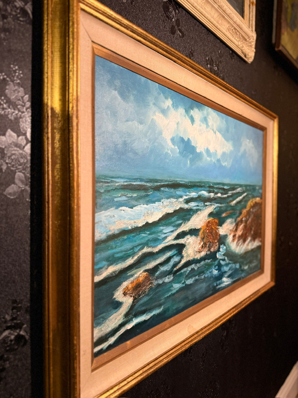 Mid-20th Century Coastal Seascape Oil Painting, Signed McLaughlin