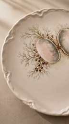 Antique Hand-Painted Botanical Cabinet Plate c. 1890–1920