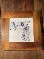1955 Sonoma County Youth Camp Blue & White Tile Trivet