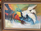 Alfredo Buenaventura Sabong / Roosters Oil Painting, Philippines, c. 1960s–1970s