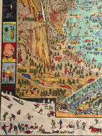 1931 Jo Mora Yosemite Pictorial Map – Vintage National Park Illustration | H.S. Crocker Print