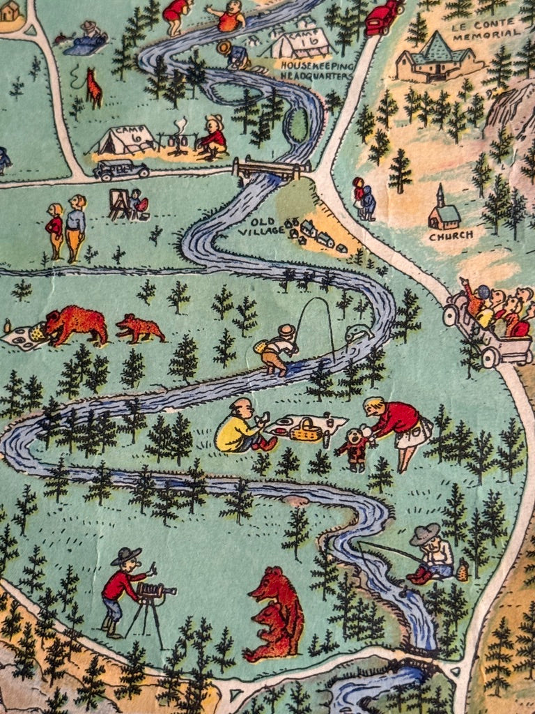 1931 Jo Mora Yosemite Pictorial Map – Vintage National Park Illustration | H.S. Crocker Print