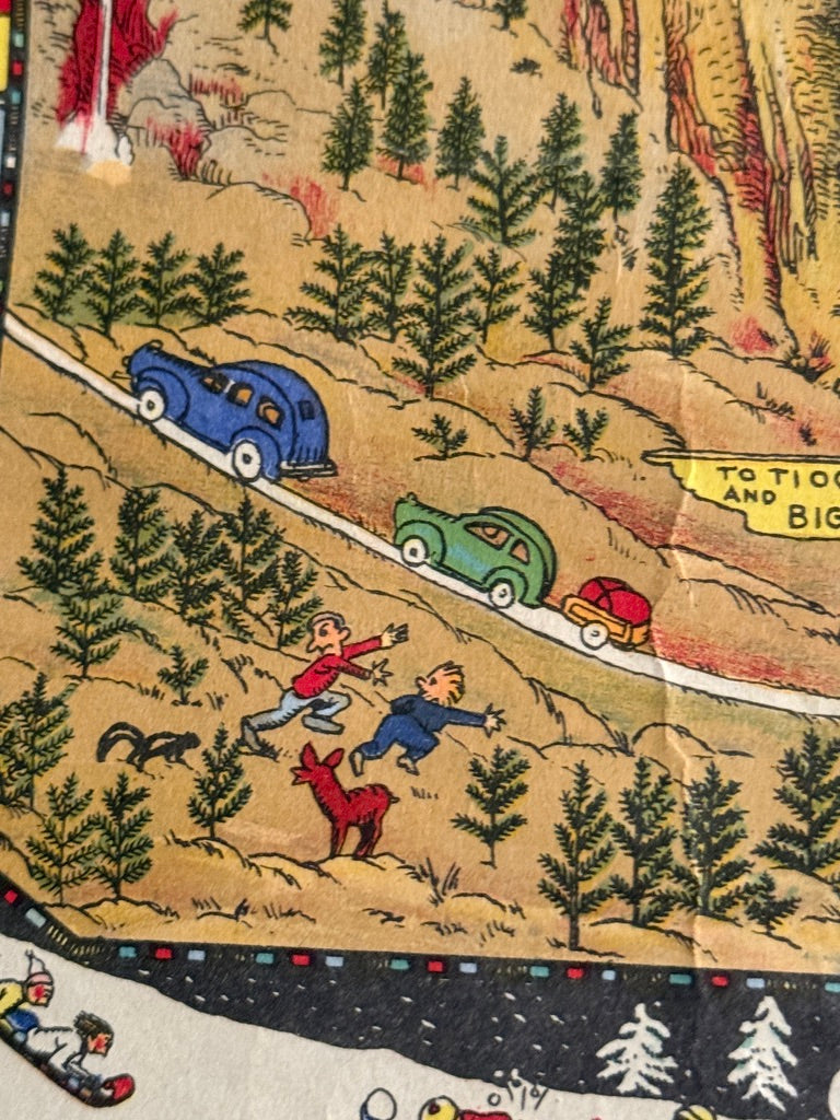1931 Jo Mora Yosemite Pictorial Map – Vintage National Park Illustration | H.S. Crocker Print