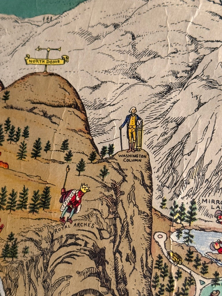 1931 Jo Mora Yosemite Pictorial Map – Vintage National Park Illustration | H.S. Crocker Print