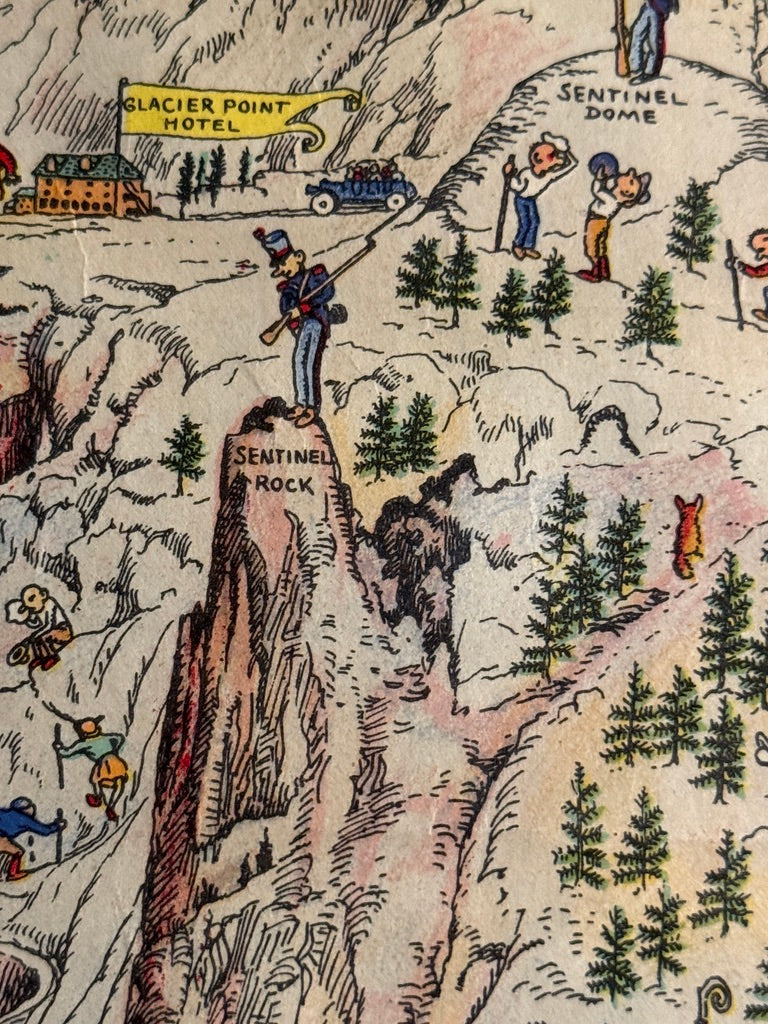 1931 Jo Mora Yosemite Pictorial Map – Vintage National Park Illustration | H.S. Crocker Print