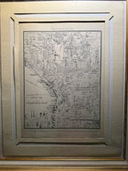1939 Collier’s Atlas Map of Central Seattle – Antique Framed Original Print