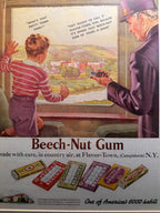 1939 Beech-Nut Gum Advertisement – Saturday Evening Post Vintage Lithograph