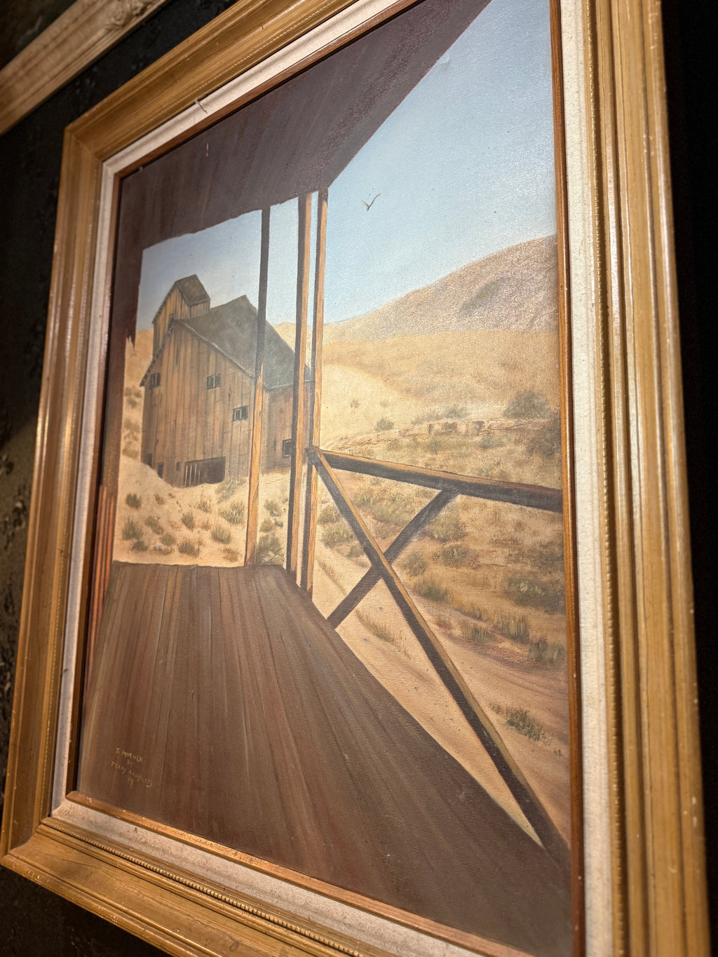 Mid-Century Oil On Canvas Signed Terry Daughtery Berlin Nevada, c 1970-1980