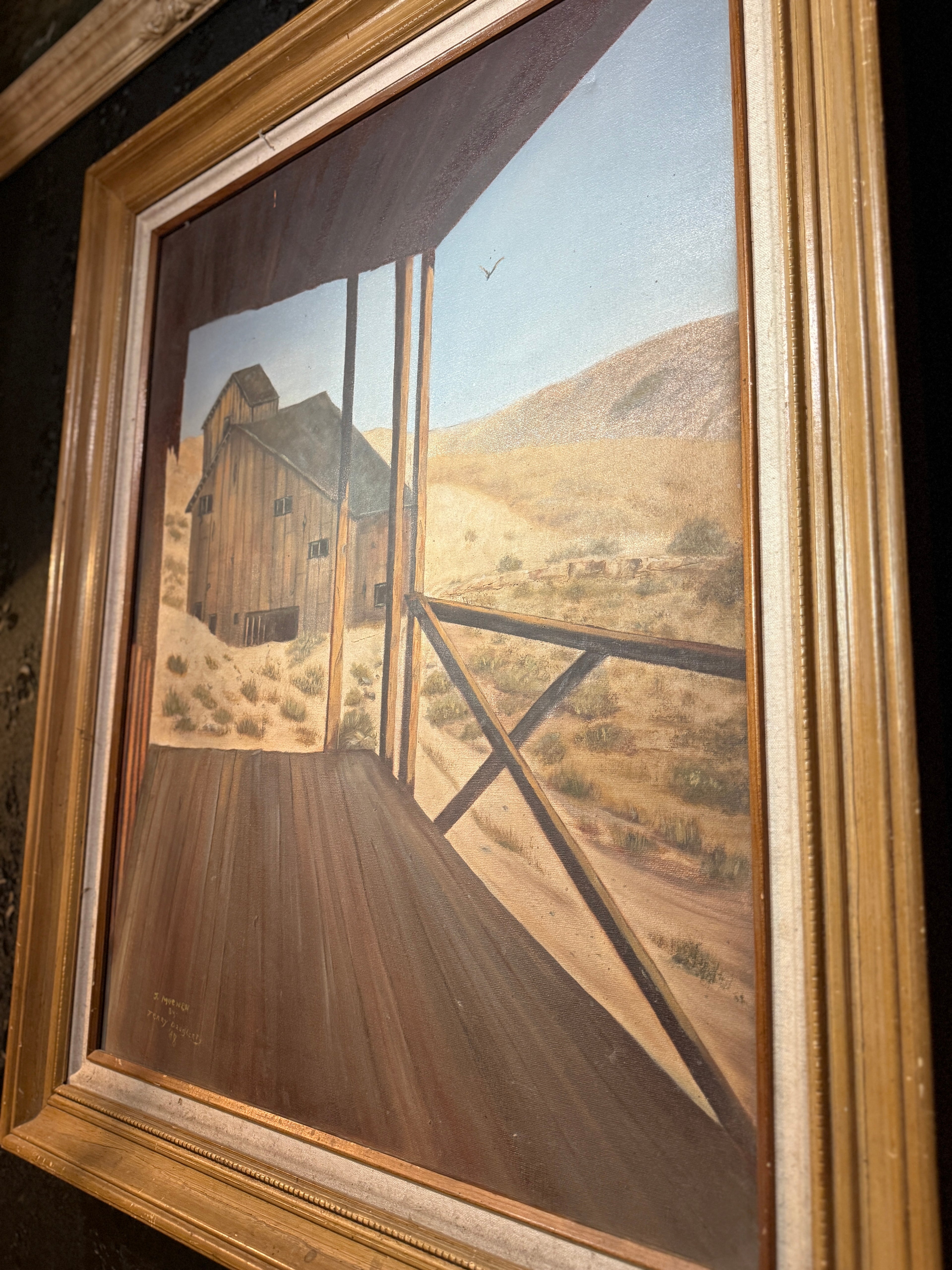 Mid-Century Oil On Canvas Signed Terry Daughtery Berlin Nevada, c 1970-1980