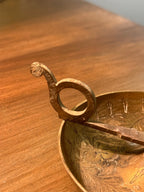 Antique Brass Chamberstick Candle Holder with Floral Engravings – Reno, NV Antiques