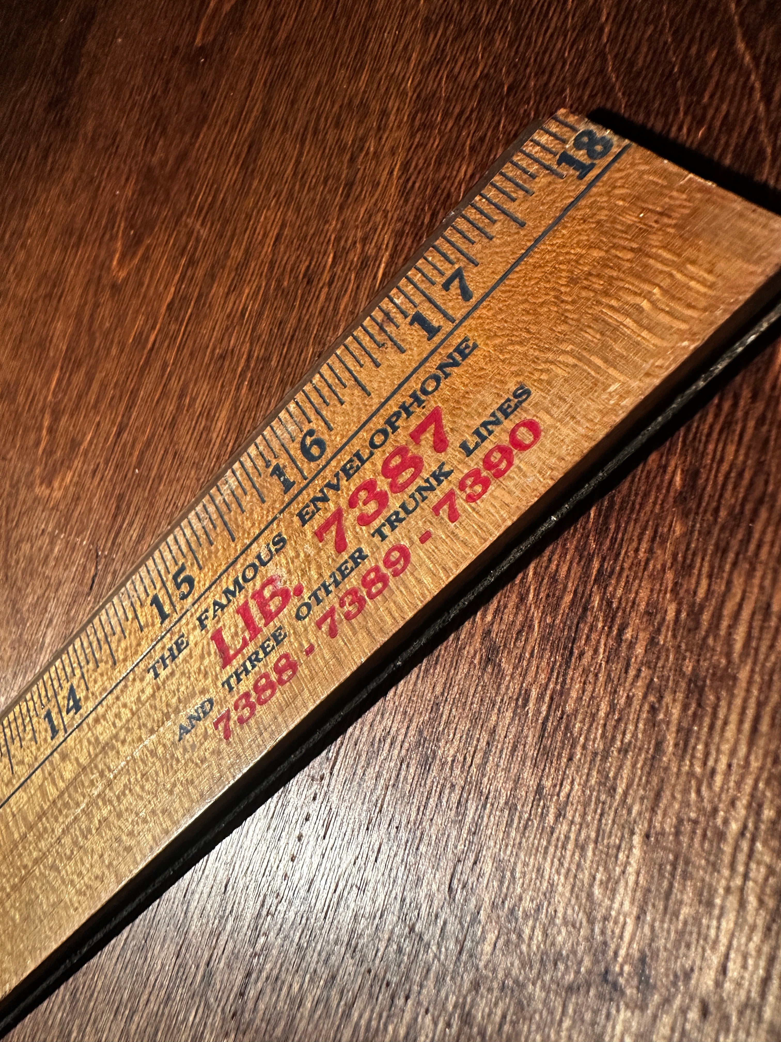 Antique Advertising Wooden Yardstick, Massachusetts Envelope Company, c. 1910–1930