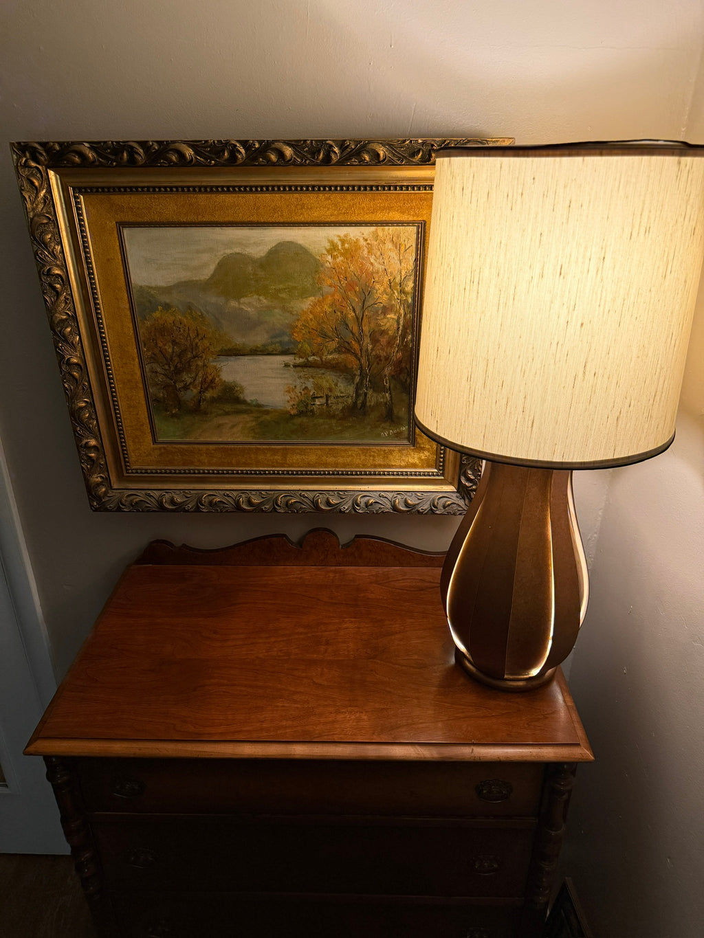 Vintage Sculptural Backlit Table Lamp Mid Century Modern c 1960s