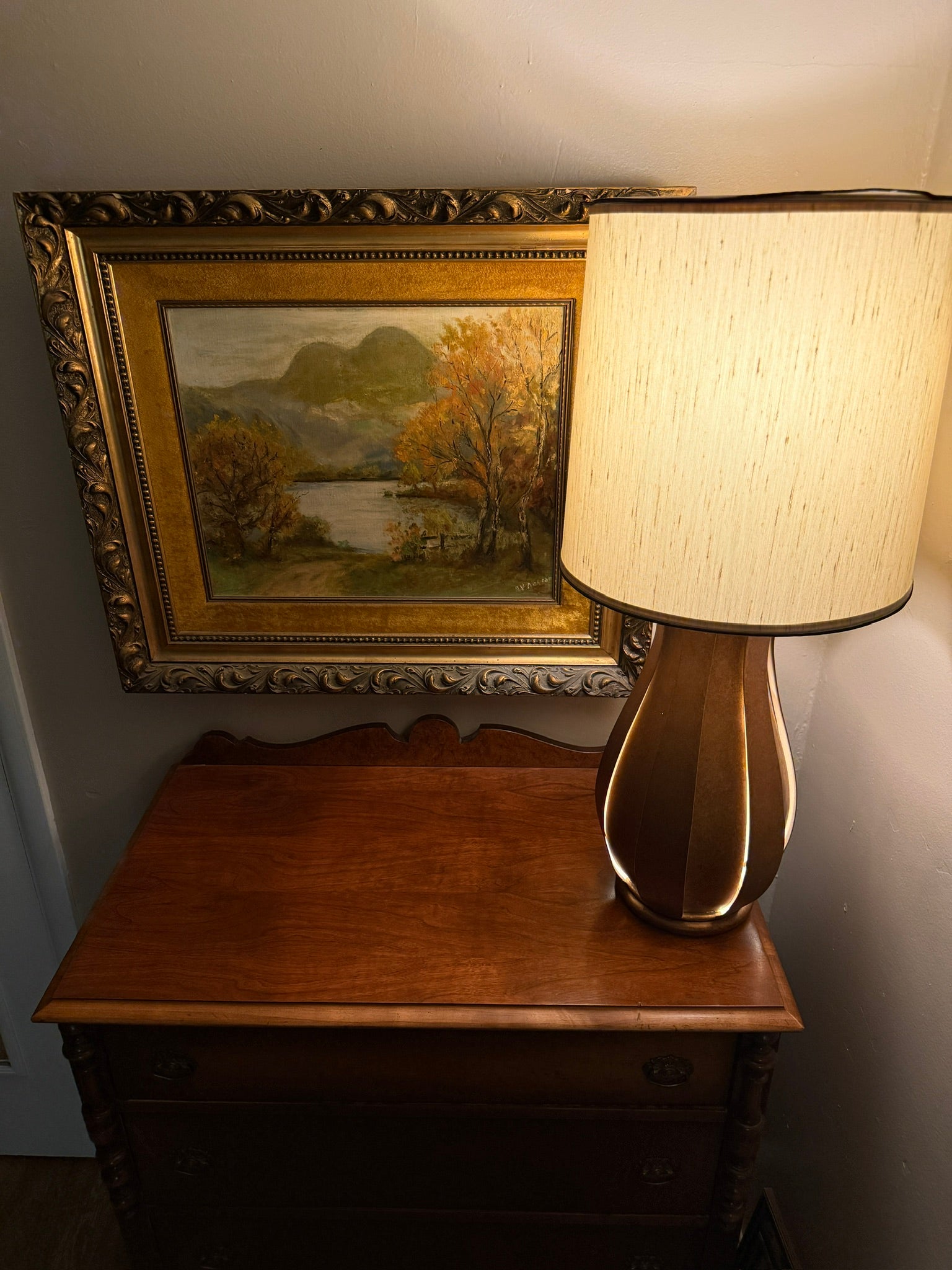 Vintage Sculptural Backlit Table Lamp Mid Century Modern c 1960s