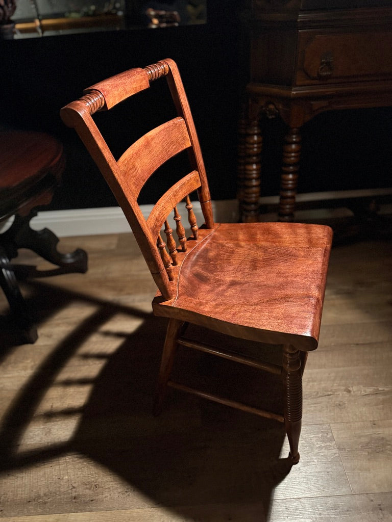 Antique Nichols & Stone American Provincial Chair (c. 1890–1930) – Solid Wood, Made in USA