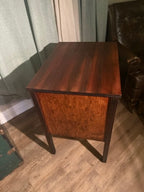 Early 20th-Century Sliding Door Cabinet (c. 1920s–1930s) | Black & Walnut Wood Cabinet | Hinchman Collective