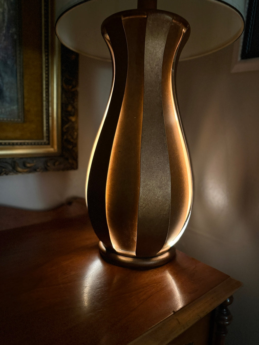 Vintage Sculptural Backlit Table Lamp Mid Century Modern c 1960s