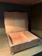 Florentine Giltwood Music Box with Fragonard’s “A Young Girl Reading”, Embossed Scroll Ornament on a Crackled Ivory Ground, Italy, c. 1955–1975