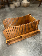 Bread Slicing Box in Quartersawn Oak, Twin Kerfed Guide Walls over a Crumb Tray Base, American, c. 1930–1955