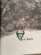 Early 20th Century Western Horseback Figure Painting Signed F. Nielson