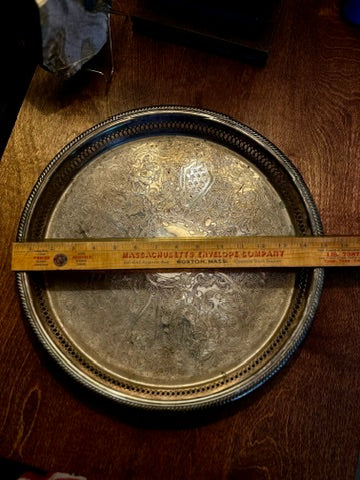 F. B. Rogers Engraved Silverplate Gallery Tray  c. 1940s–1960s