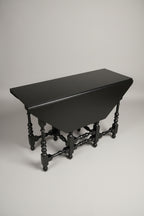 Antique English Black Gateleg Drop Leaf Table c.1900–1920