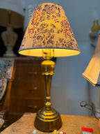 Brass Candlestick Table Lamp, Neoclassical Revival Column with Tulip Bobèche, c. 1950–1970