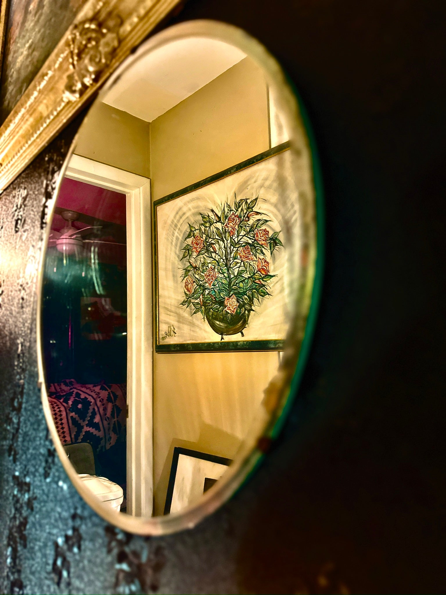 Antique Oval Wall Mirror, c. 1890–1910