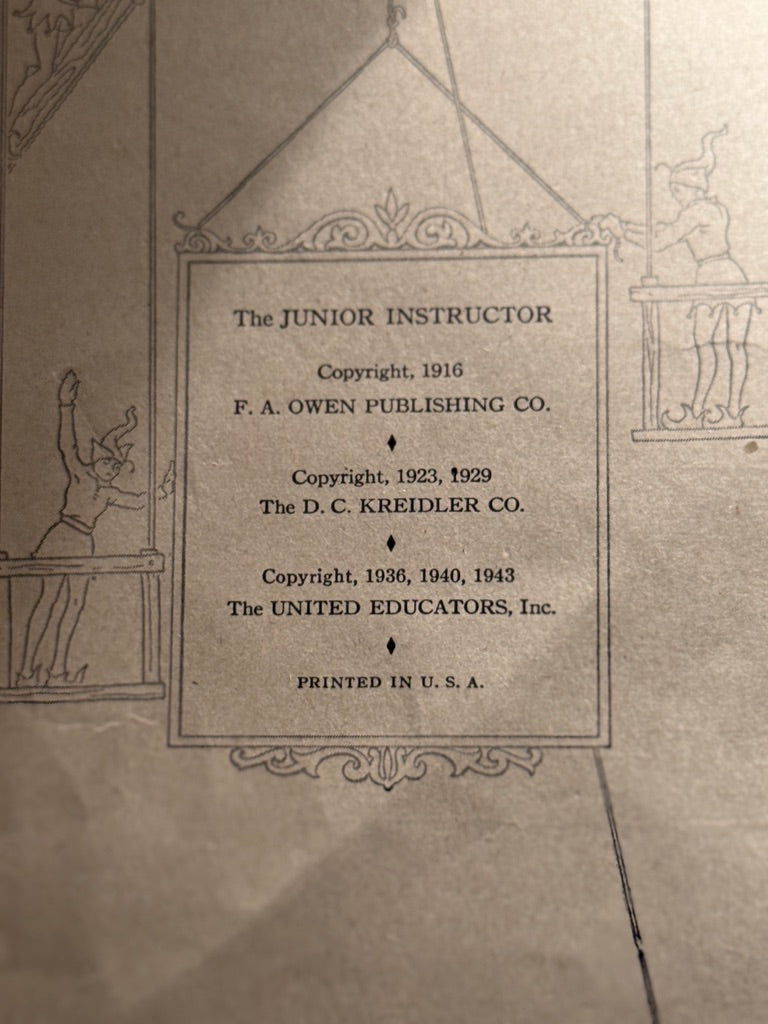 1943 The Junior Instructor Book One & Two Vintage Children’s Book