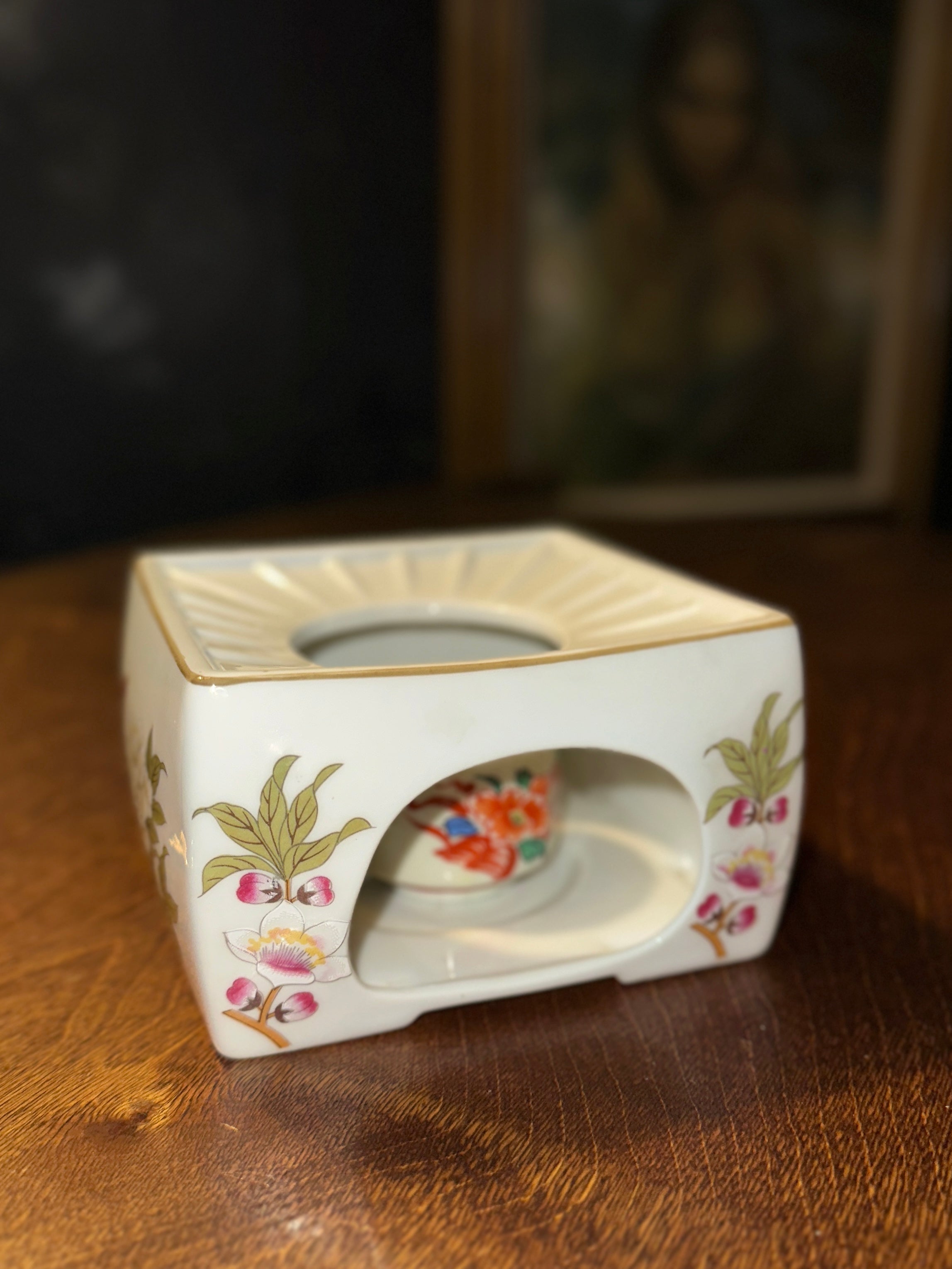 Mid-Century Stafford Porcelain Warming Stand, Japan