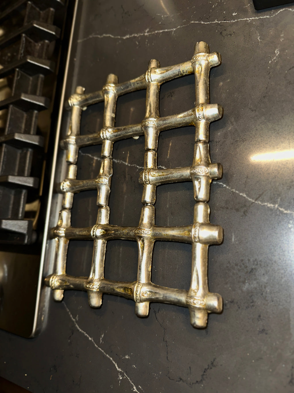 Mid-Century Expandable Cast Aluminum Trivet, c. 1950s–1960s