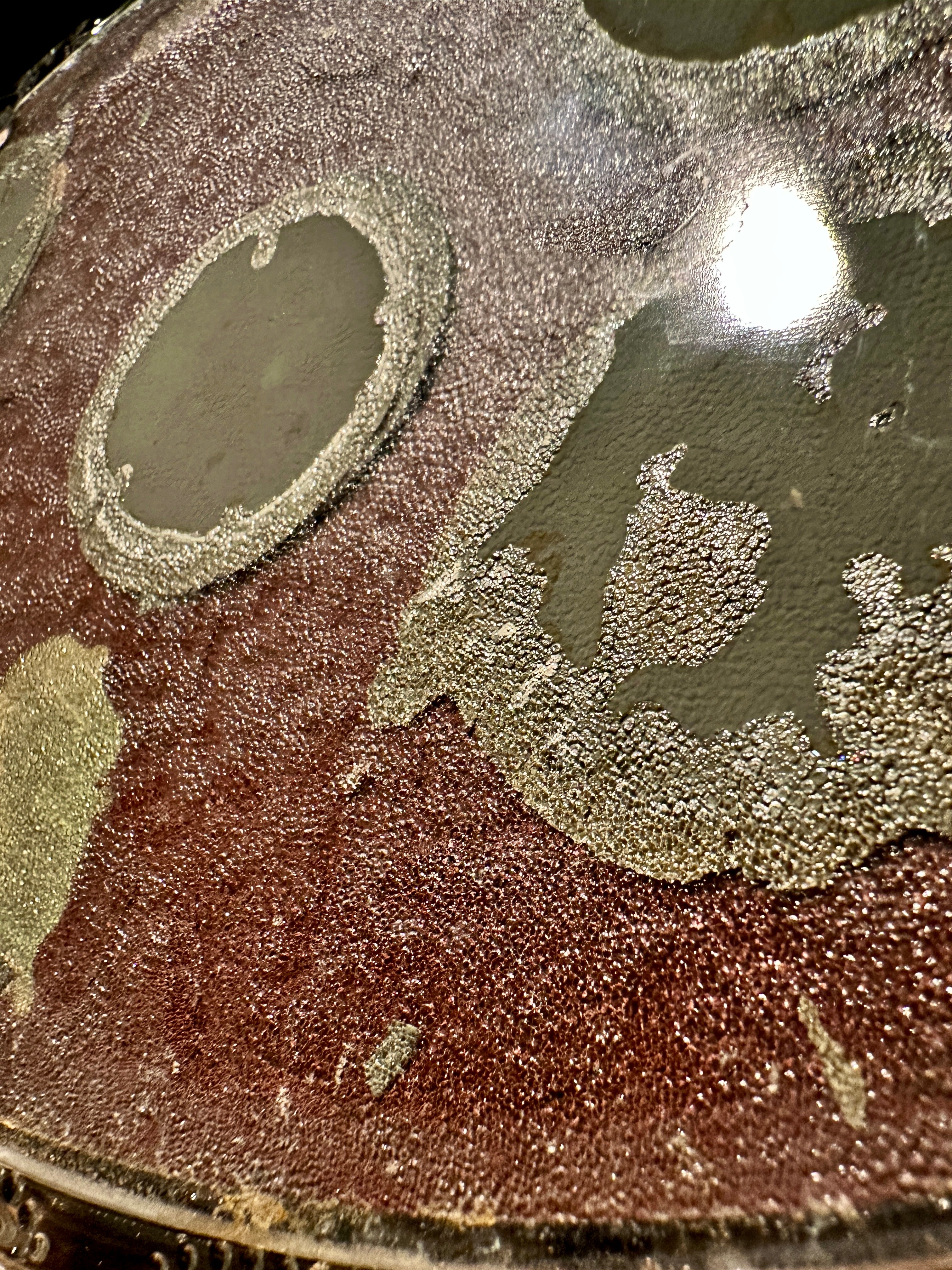 Vintage Oval Glass Vanity Mirror with Beaded Frame | Early 20th Century Tabletop Mirror