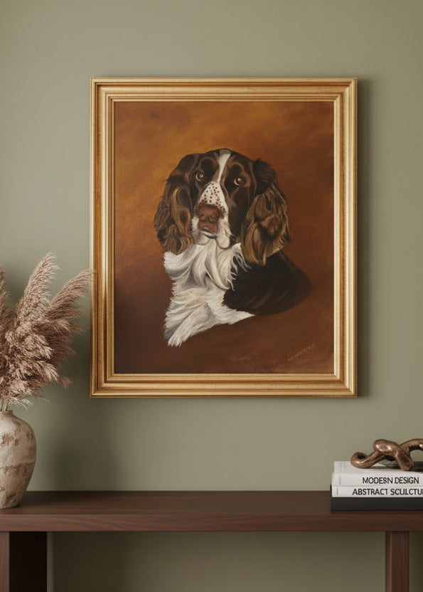 Sporting Dog Portrait (English Springer Spaniel), Signed E.B. Lawrence
