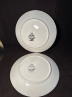Taylor Ironstone Currier & Ives Blue Plates, Pair c. late 1950s
