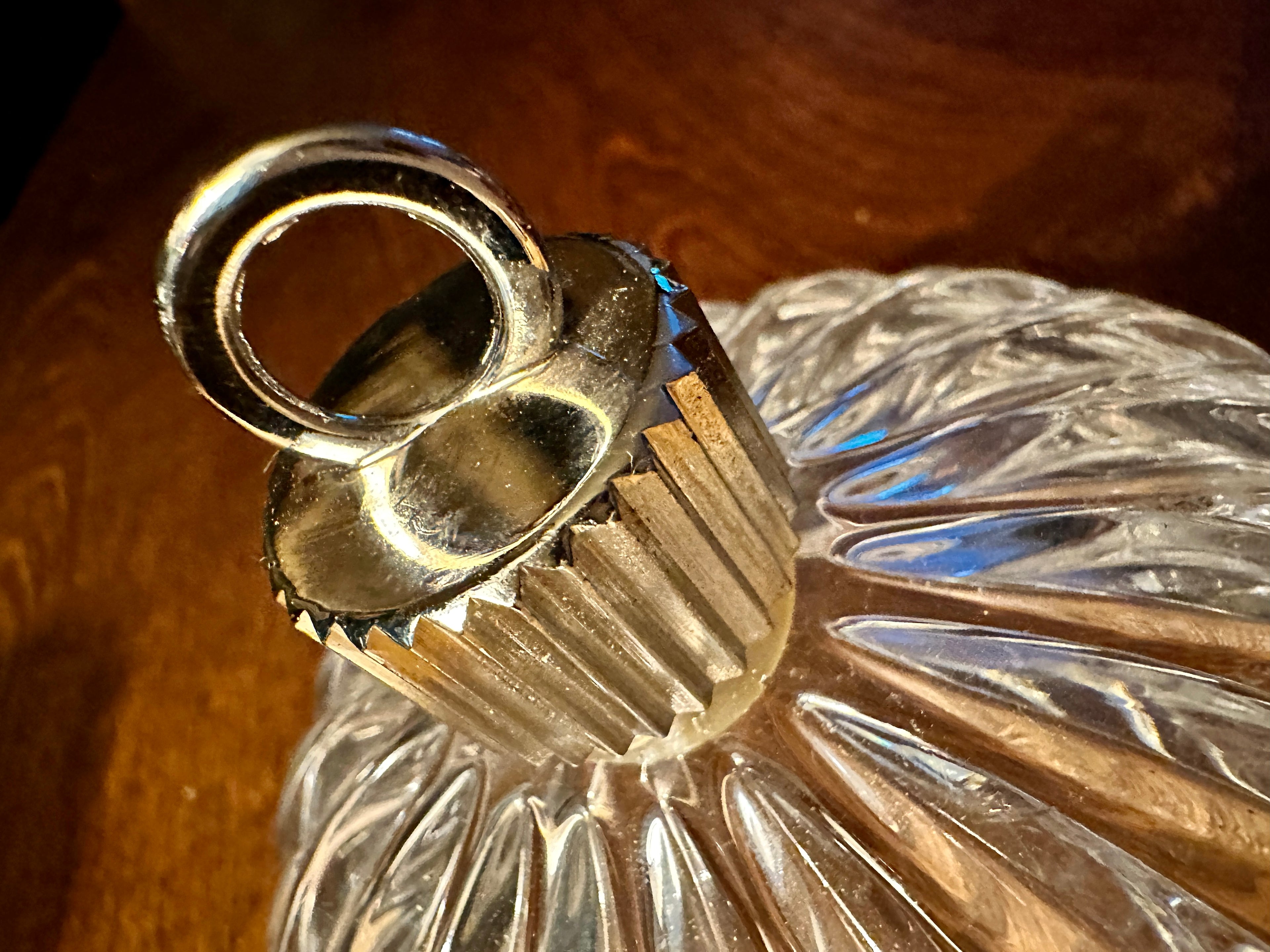 Italian St George Crystal Lidded Dish, 24% Lead Crystal, Late 20th Century