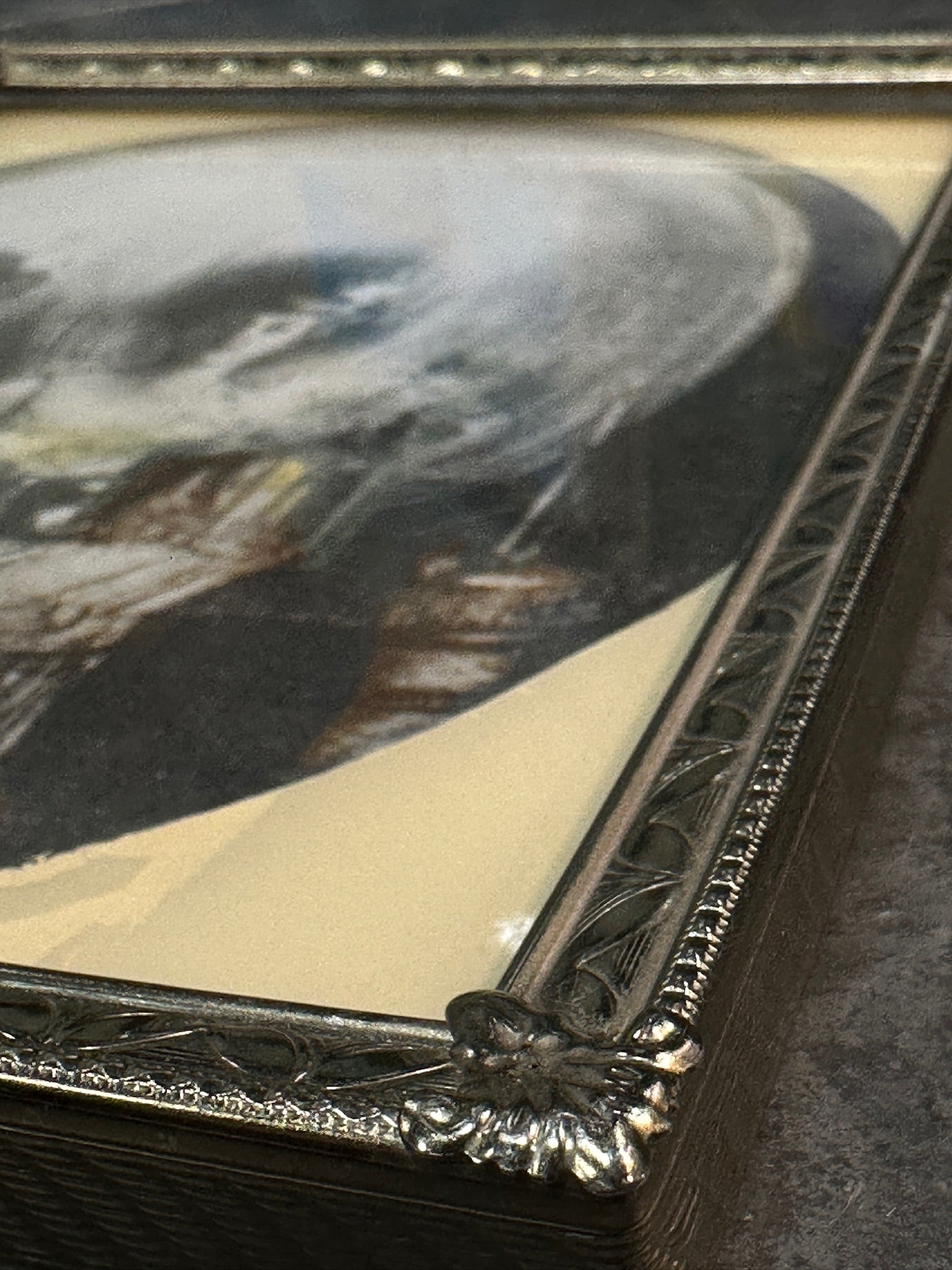 intage Ornate Gold-Tone Picture Frame with Paris Ephemera, c. 1970s–1980s