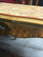 Italian Florentine Painted Coffee Table (c. Late 1940s–1950s) | Faux Marble Top