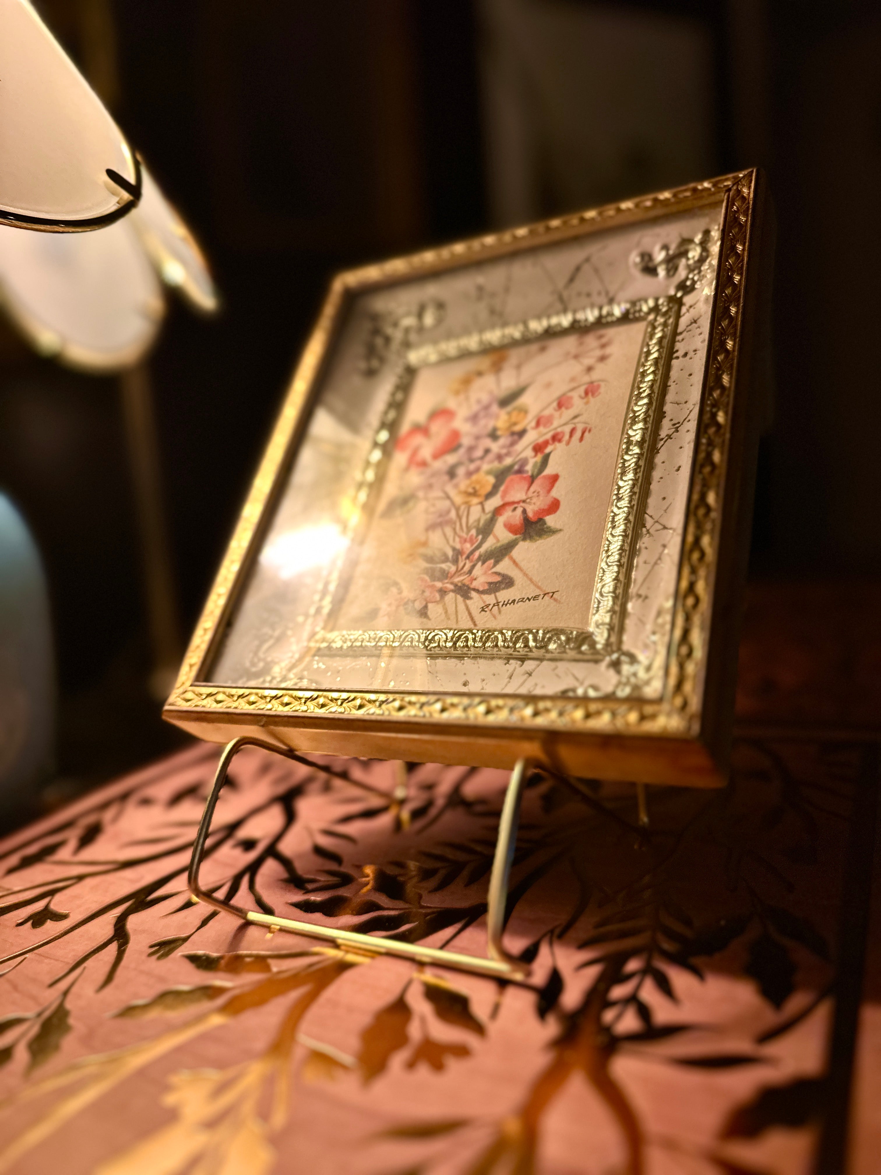 Vintage Floral Lithograph by R.F. Harnett, Mid-20th Century | Curated Reductions