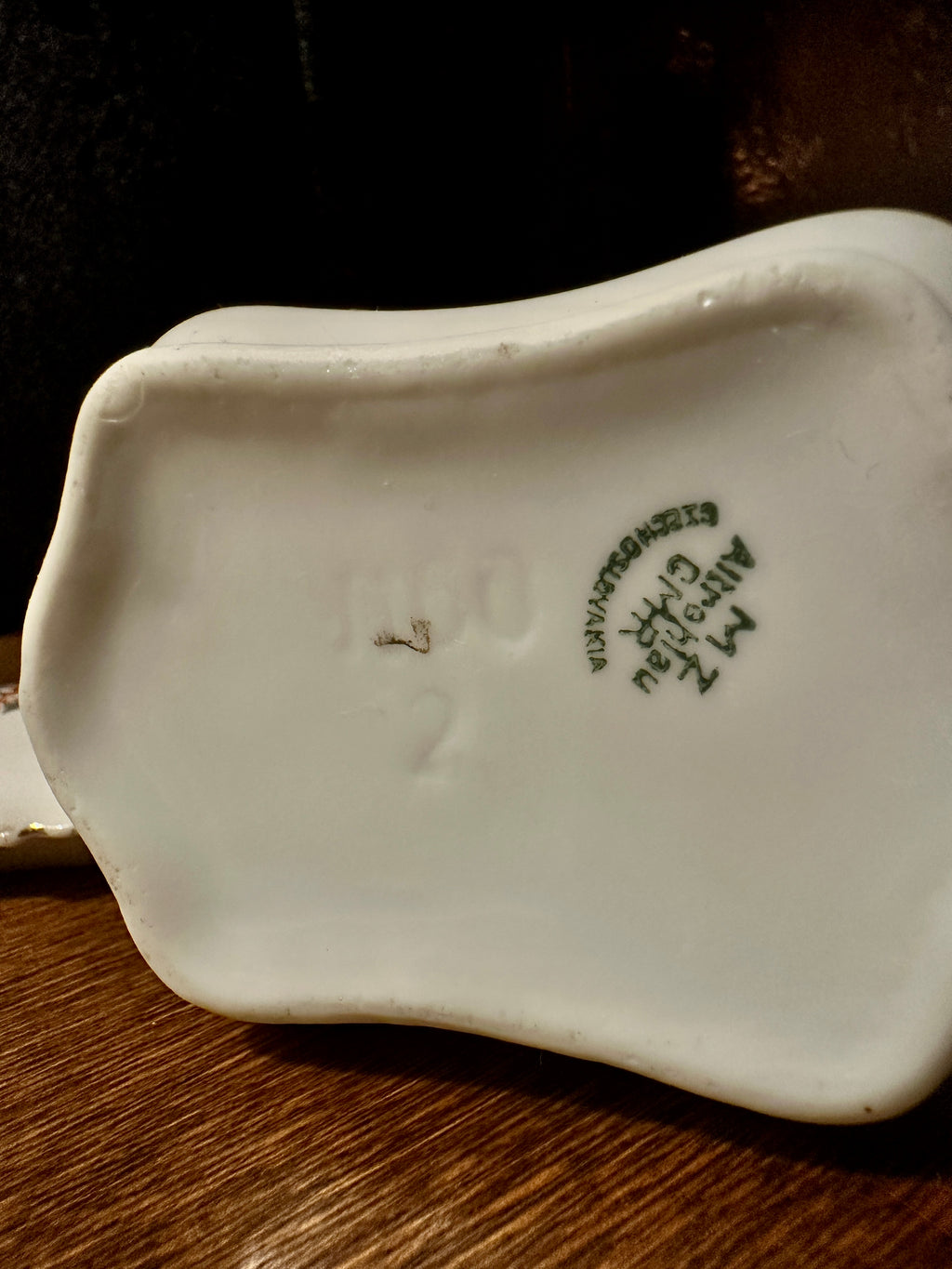 Vintage Altrohlau CMR Czechoslovakia Porcelain Trinket Box with Scalloped Lid