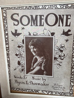 Antique “Some One” Sheet Music Cover, Myron E. Shoemaker, Whitmore Music, Scranton, Framed, c. 1912–1922