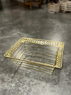 Gilt Wire Serving Tray with Twisted Rope Rail and Braided Openwork Gallery, Italian Manner, c. 1960–1990